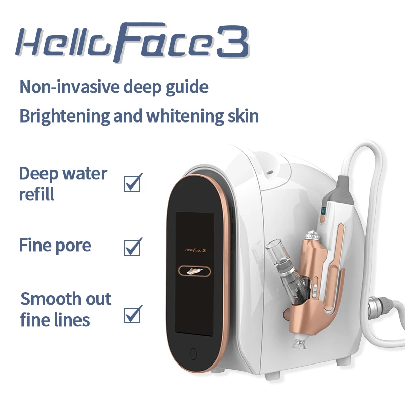 2024 Beauty Home Hello Facial Syringe 3 Water Anti Aging Mesoderm Treatment Machine Injection Gun Needle free Medium Speed Gun
