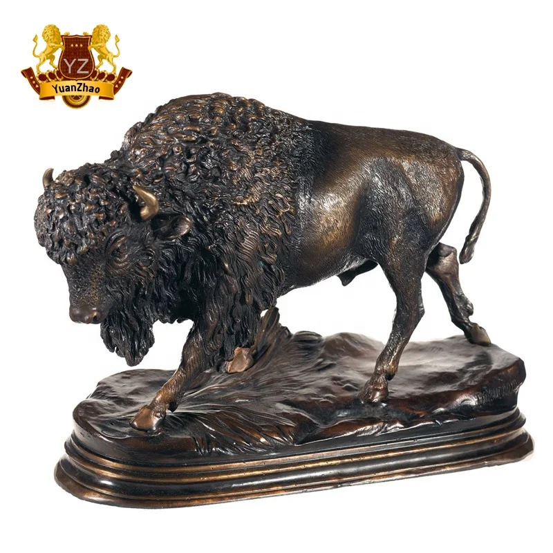 Outdoor Garden Bull Sculpture life size bronze buffalo animal statue sculpture for sale