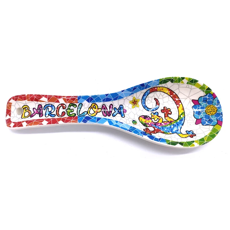 Custom personalised ceramic spoon tourist souvenir portugal rooster spoon rest holder