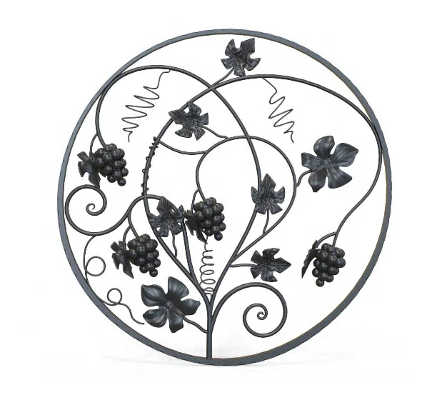 Tall wrought lron gate with lock and decorative panel