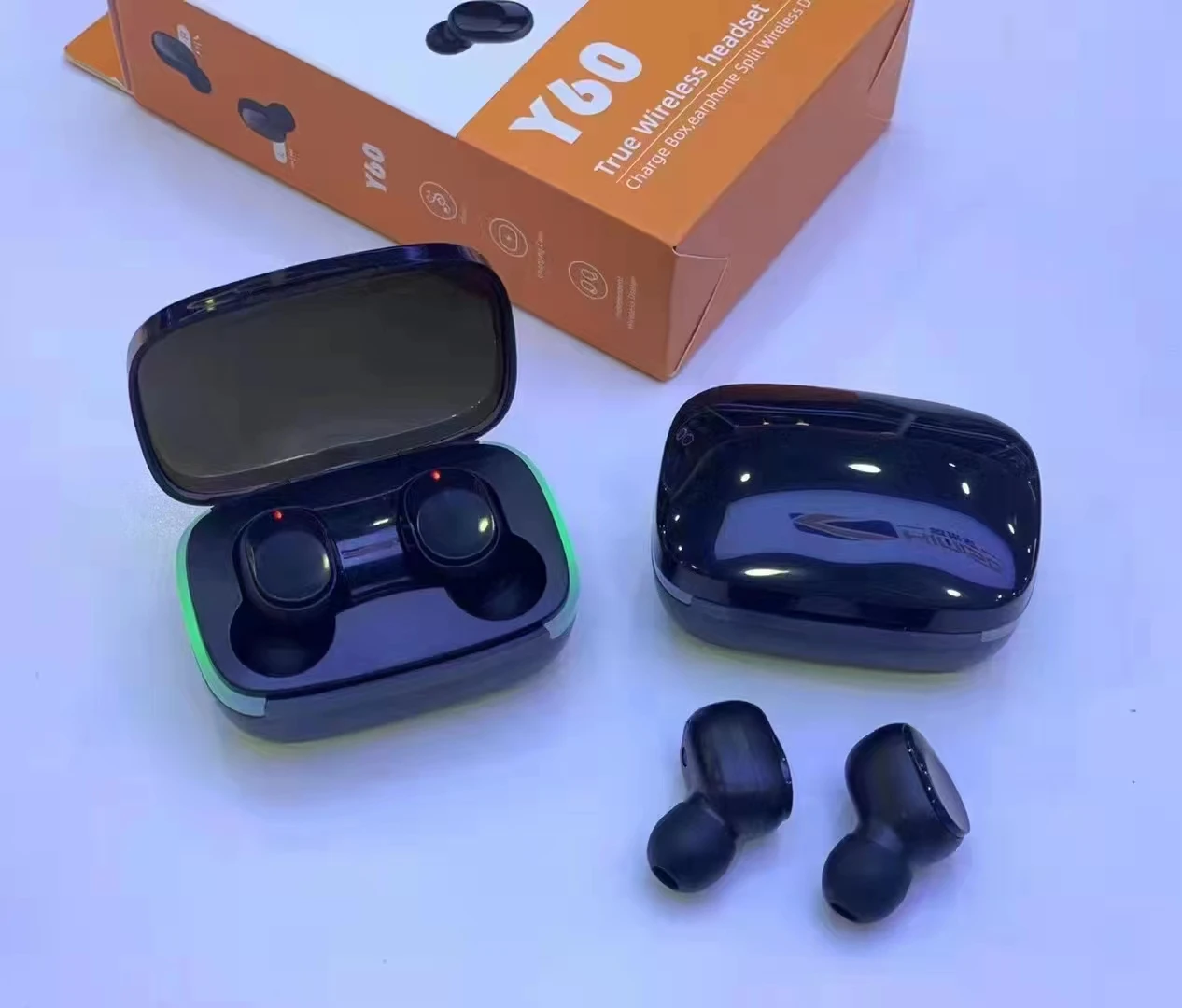 Y60 Earphones Plug Wireless Touch 5.0 Wireless Earphones 3D Stereo Headphones Running Sport Gaming Headset TWS Earbuds