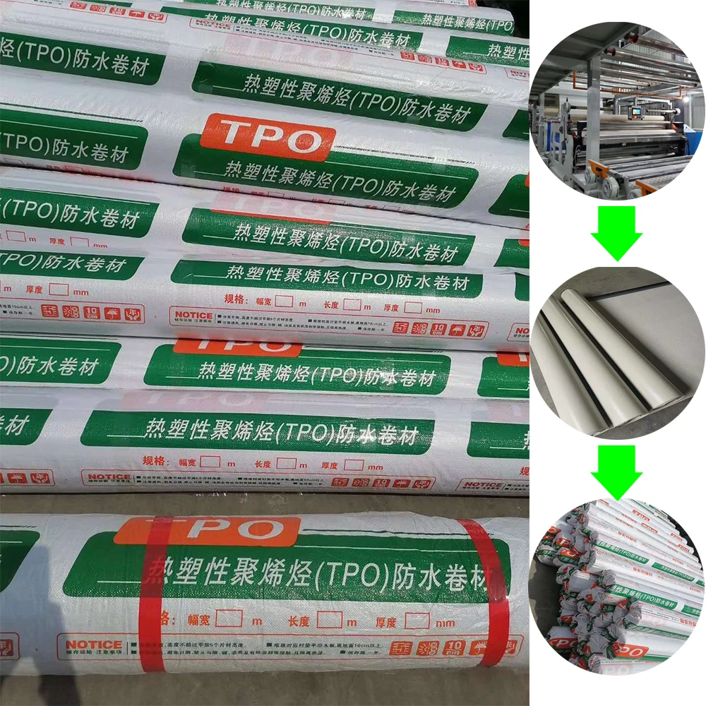 Eco Friendly Self Adhesive Waterproof Membrane Roofing Underlay Tpo Waterproofing Membrane