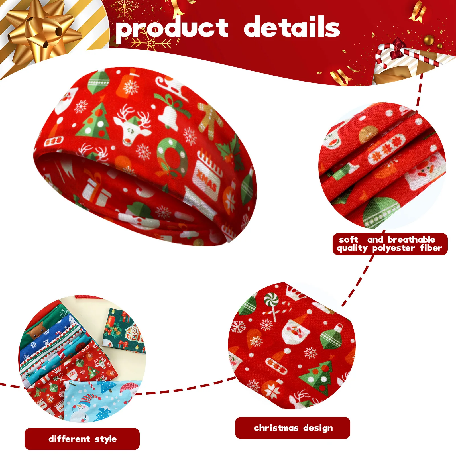 2024 Autumn And Winter Cute Funny Santa Claus Sweat Belt Custom Logo Color Sports Accessories
