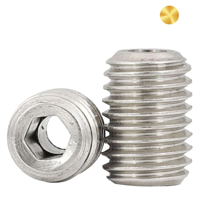Flat point hollow hexagon set screw with Stainless steel 316 material