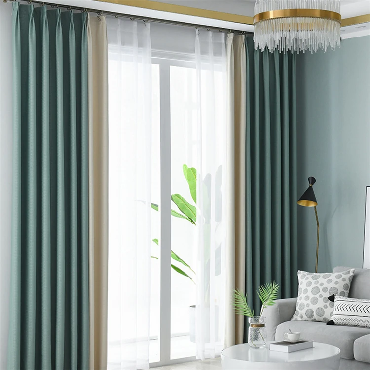 Wholesale suppliers  plain Linen Fabric Ready Made curtain finial tab top party decoration with curtains