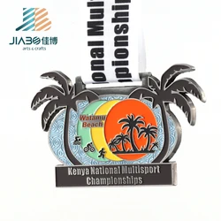 Чемпионат Кении Jiabo с мягкой эмалью, уникальная удивительная медаль многофункционального спорта для пляжа и бега