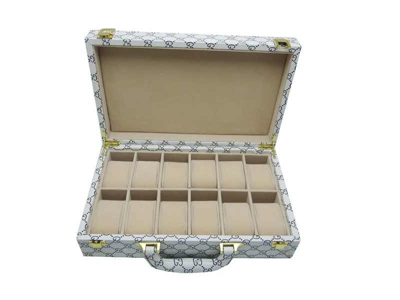 GC02-ST-12C27 watch storage display suitcase pocket watch case watch carrying case Brand new High quality with metal buckle