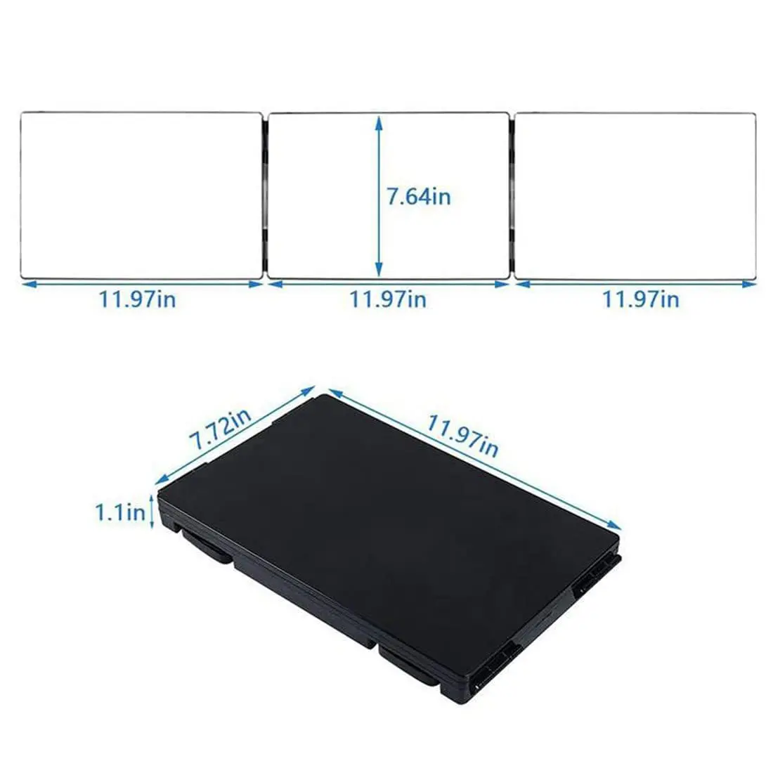 YUE 2023 Retractable Adjustable Hanging Three Mirror LED Makeup Folding Three Mirrors Three Fold Mirror Spot