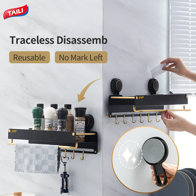New Design Multifunctional Strong Bearing Kitchen Rack Wall Mounted Kitchen Spice And Towel Holders