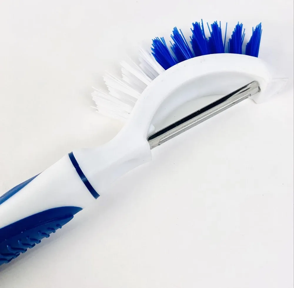 Blue Kitchen tool Fruit  Vegetable Cleaning Brush Potato Peeler