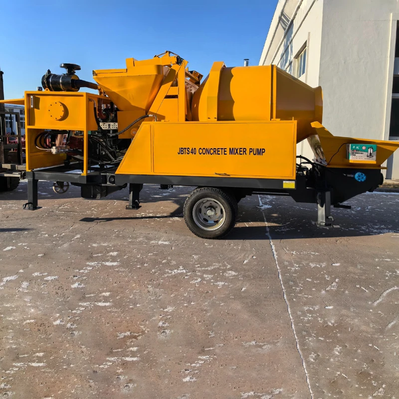 Factory suppliers mounted concrete mixer pump electric trailer concrete mixer with pump machine