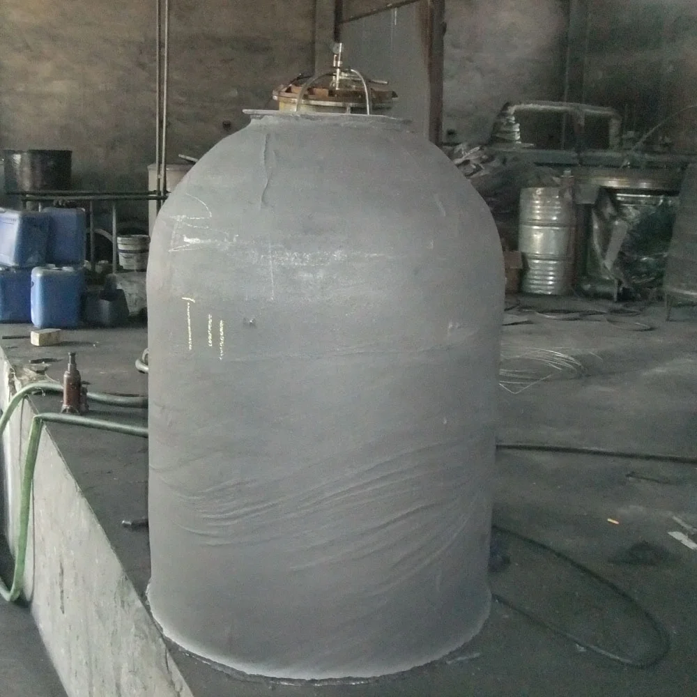 cylindrical large dimension graphite crucible for melting zinc, iron, steel, aluminum, copper