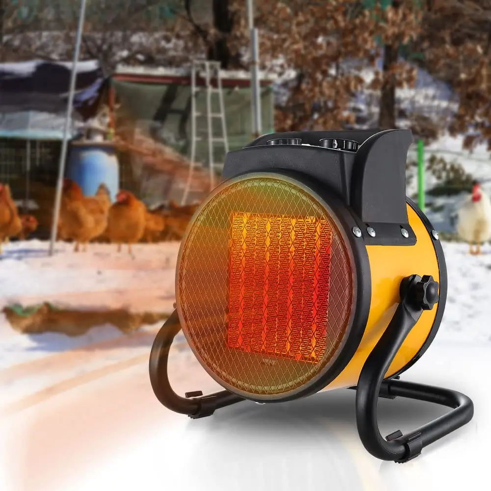 Small High Power Adjustable Angle Fast Heating PTC Ceramic Space Air Hot Smart Electric Warm Air Blower Fan Heater For Outdoor