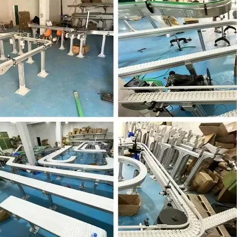 Assembly line 90 180 degrees 200 mm width turn curved plastic mesh belt conveyor