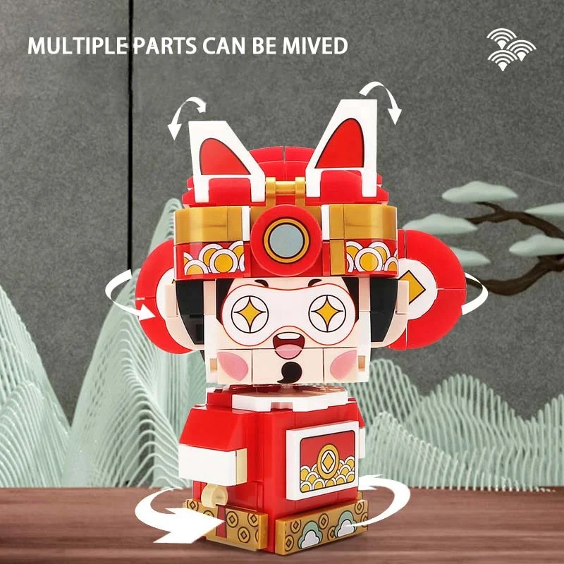 Hot Trending Products Chinese Spring Festival Jubilant Building Blocks Beijing Opera Figure