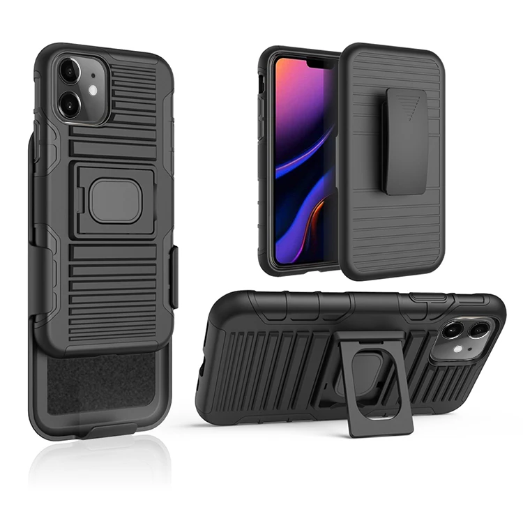 
360 Shockproof 3 In 1 Belt Clip Holster Robot Combo Case Phone Cover For iPhone 11 