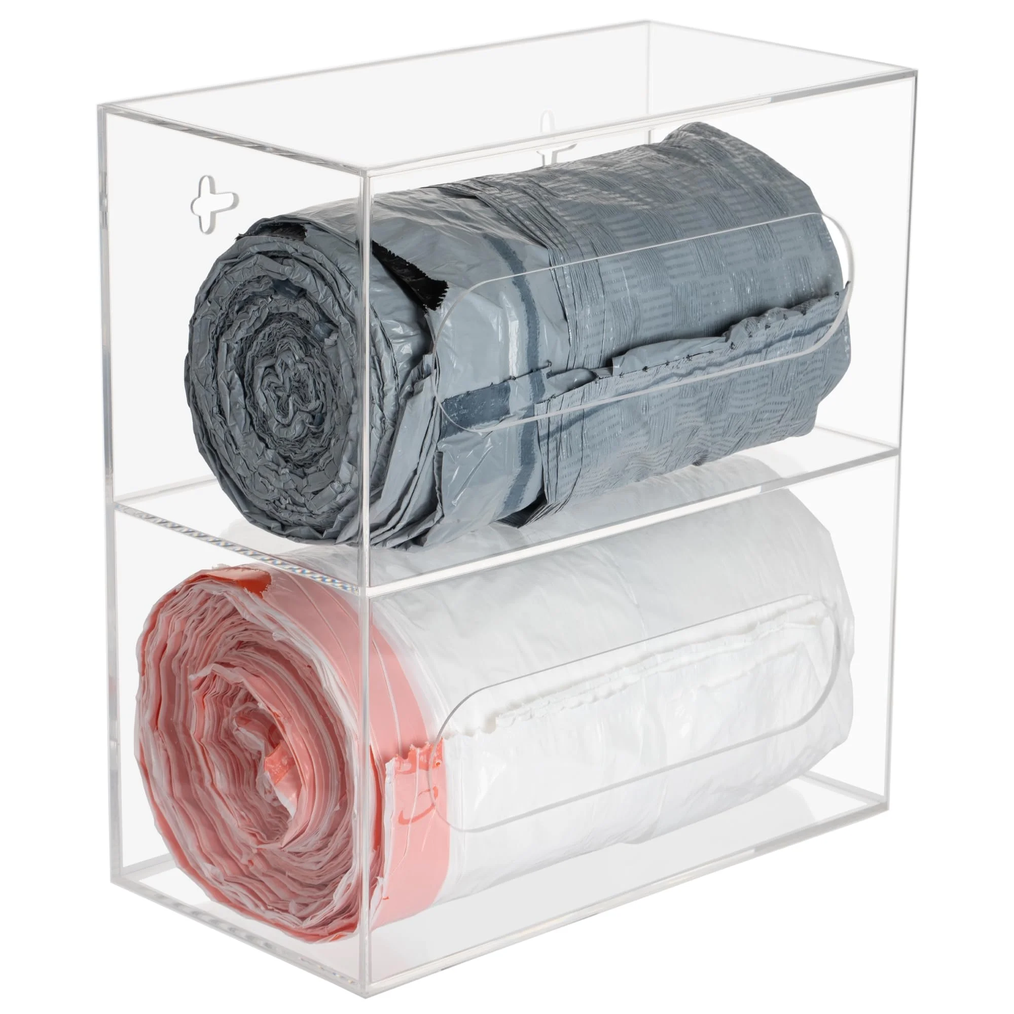 Оптовая Продажа с фабрики, акриловый большой держатель для мусорного мешка, настенный держатель для мусорного мешка, органайзер для мусорного мешка