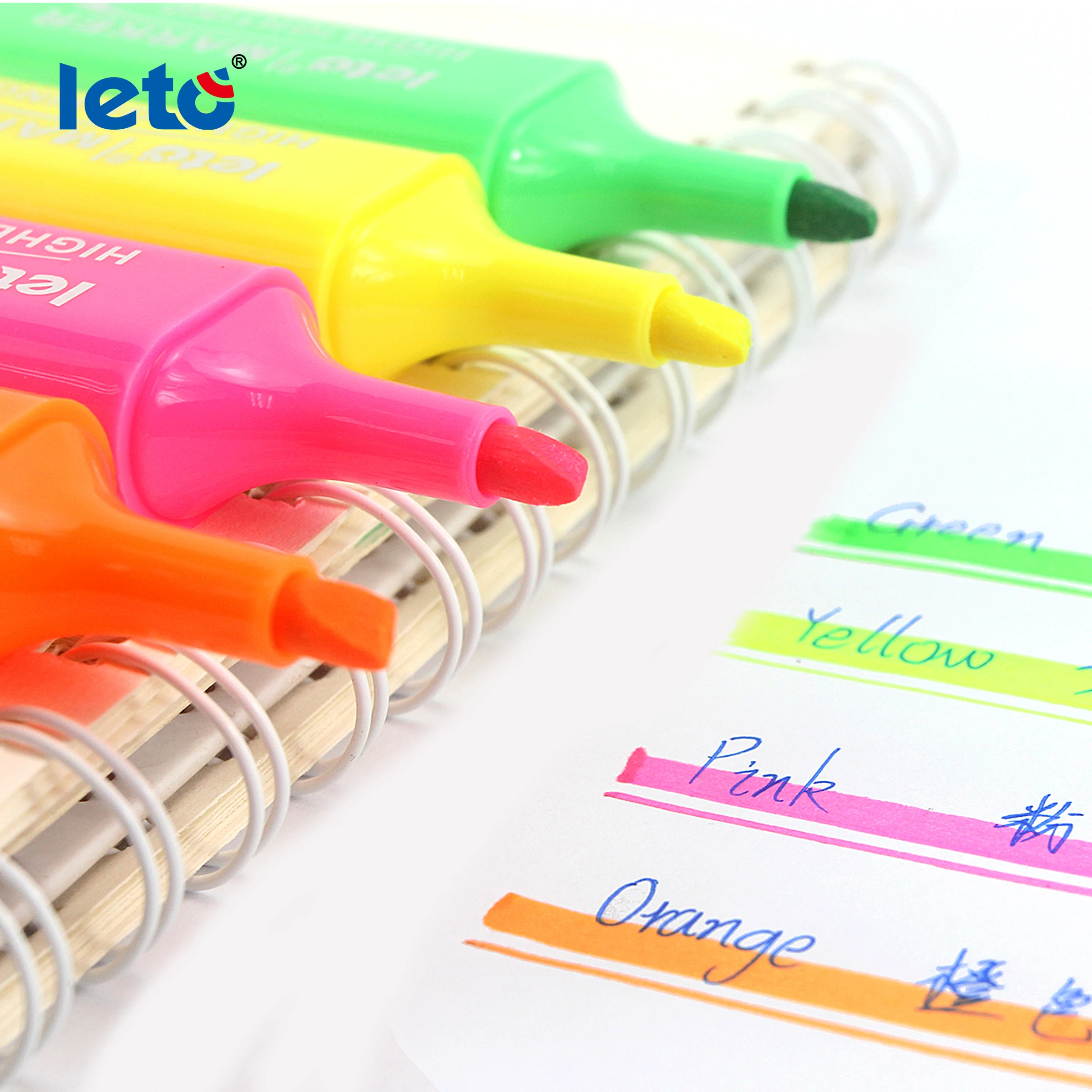 Hot Selling School Stationery Custom Logo Highlighter Marker Pen Set Non-toxic Single Head Highlighter Pen Set