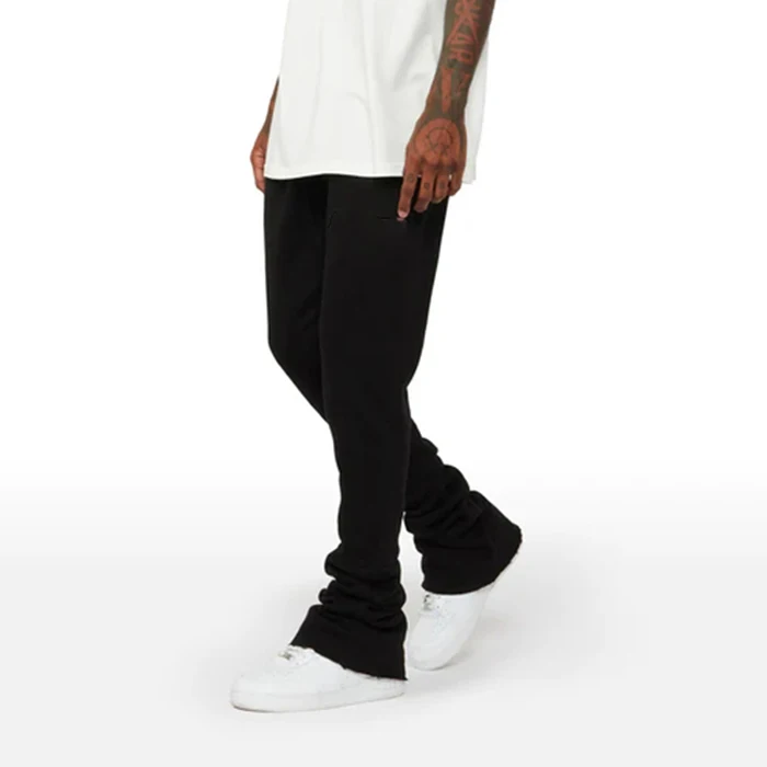 manufacturer wholesale blank jogger pants stacked jogging bell bottom pant design sports trousers flare gym pants