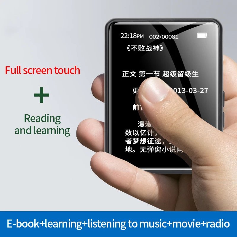 2,4 дюймовый полный сенсорный экран bt Мини Портативный mp3 плеер видео mp4 внешний mp3 mp4 mp5 музыкальный плеер