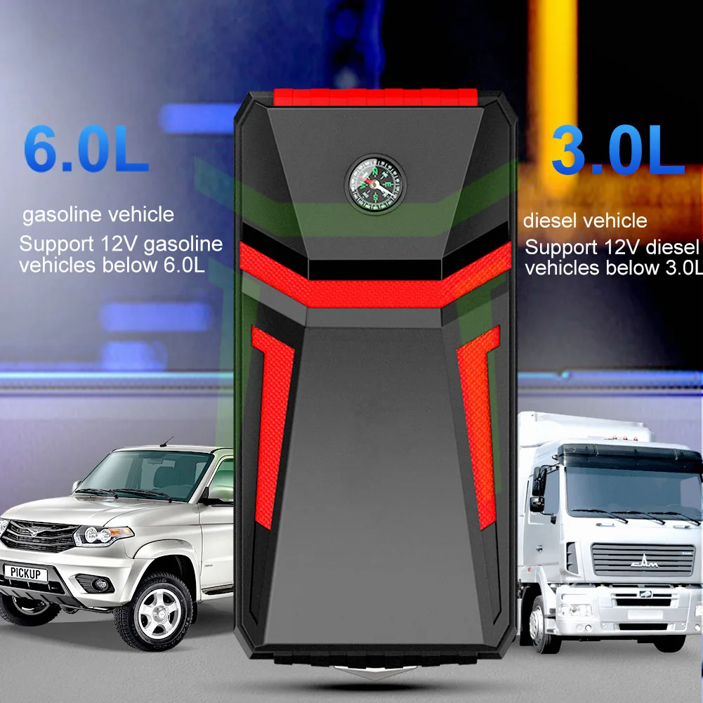 Rocfly 10000mAh Car Jump Starter Power Bank 2000A 1000A Car Battery Charger Auto Emergency Booster Starting Device Jump Start