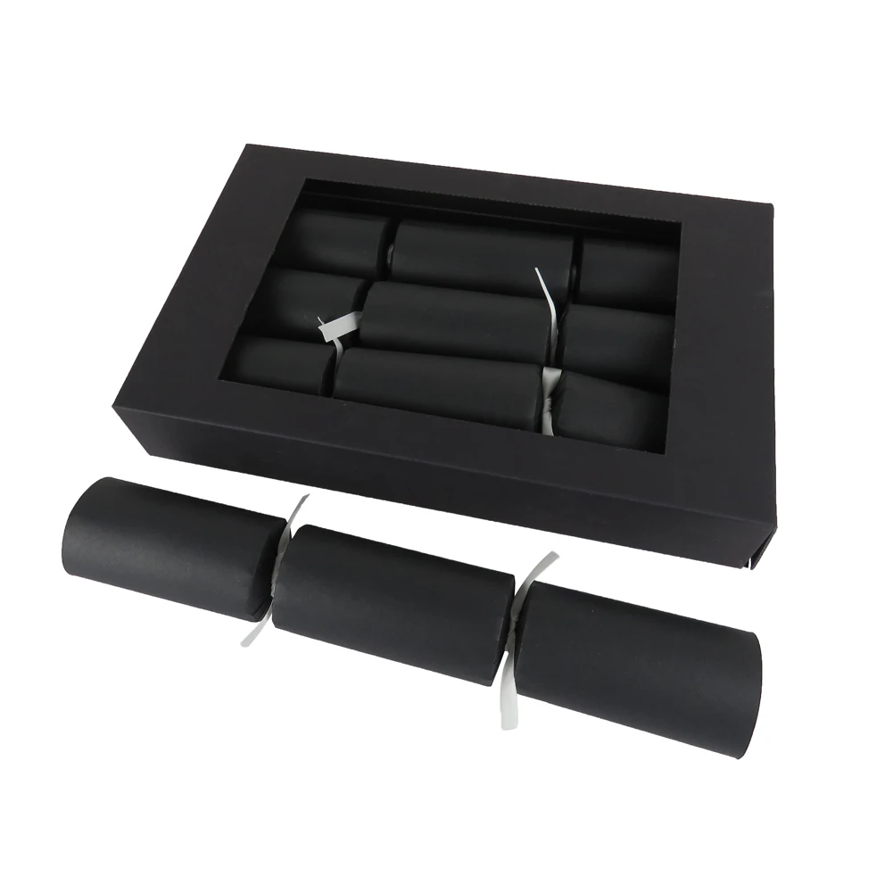 Christmas cracker gift paper packaging bath set Xmas Festive No snap cracker with clear PET window