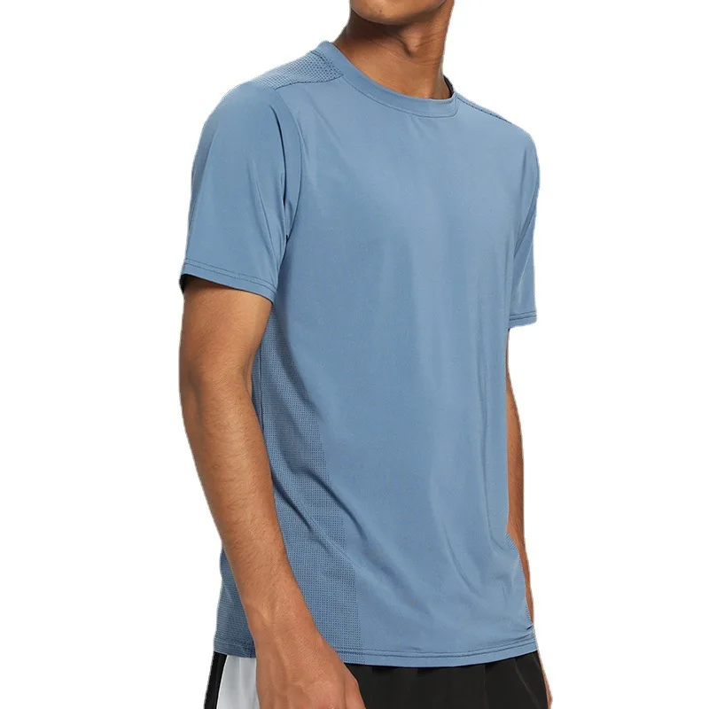 85% Nylon 15% Spandex Mens Top Quality Moisture Wicking Quick Dry Active Athletic Performance Gym T-shirt