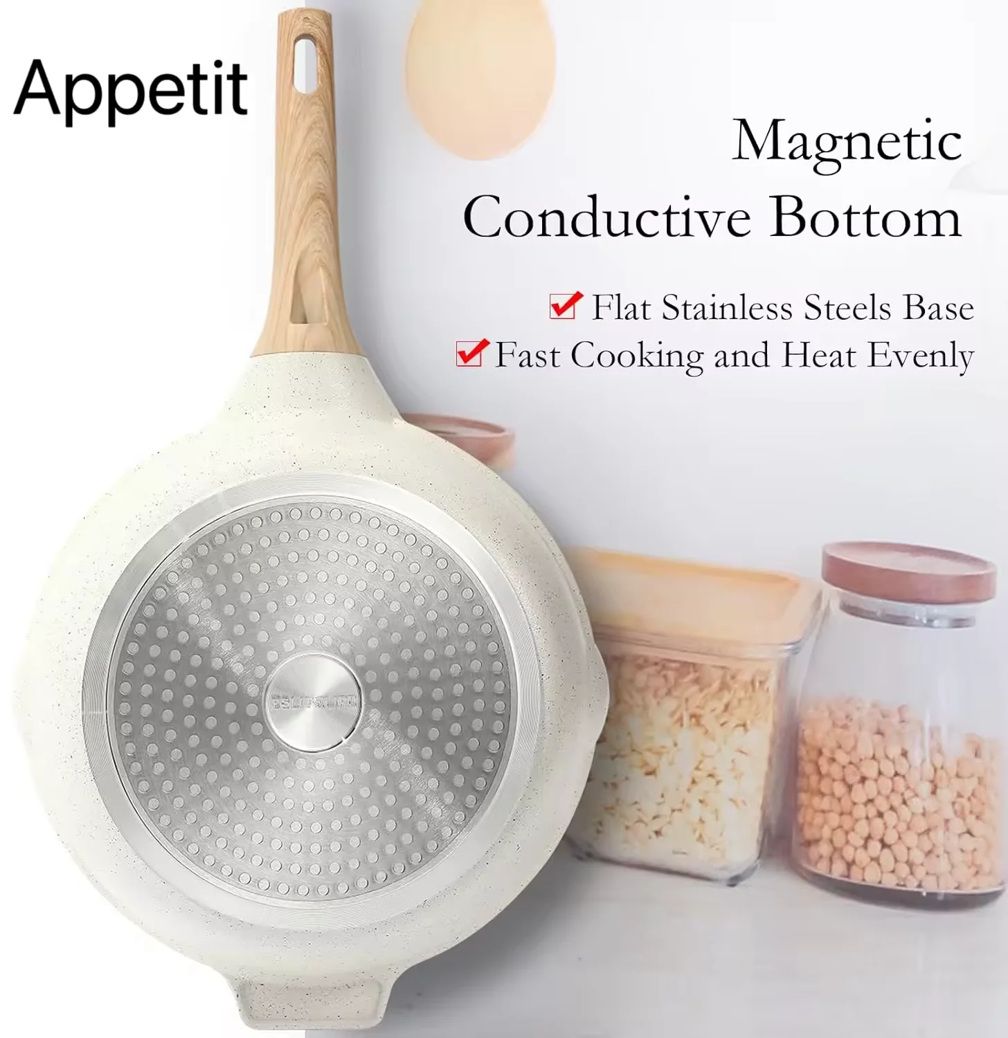 Nonstick 28cm Deep Frying pan with lid | Non Toxic (PFAS/PTFE/PFOA Free) Omlete Saute Pan | Induction | Stay Cool Handle