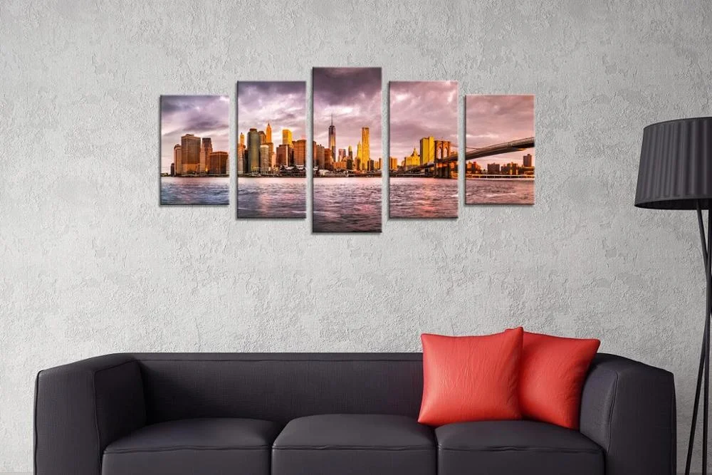 Christmas Gift Sunset Red Sky Beach Photo Modern  Print Canvas Wall Art for Office Living room Restaurant Decor