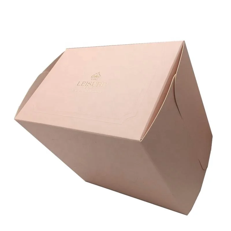 Adorable delicate creative foldable paper handle square paper cake packaging box with clear transparent pvc window two side open