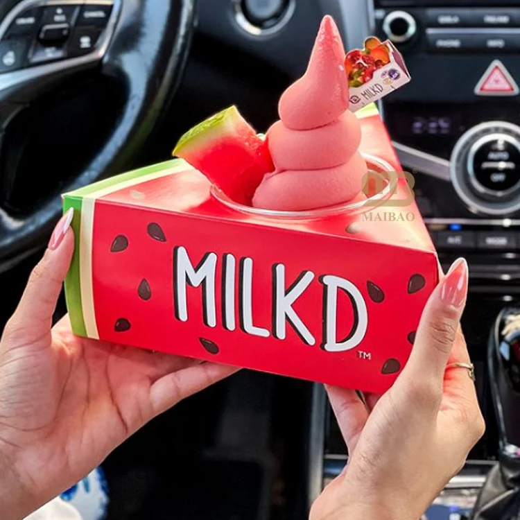 New design pink plastic cup insert packaging box custom disposable plastic cups for yoghurt ice cream unique plastic cups yogurt