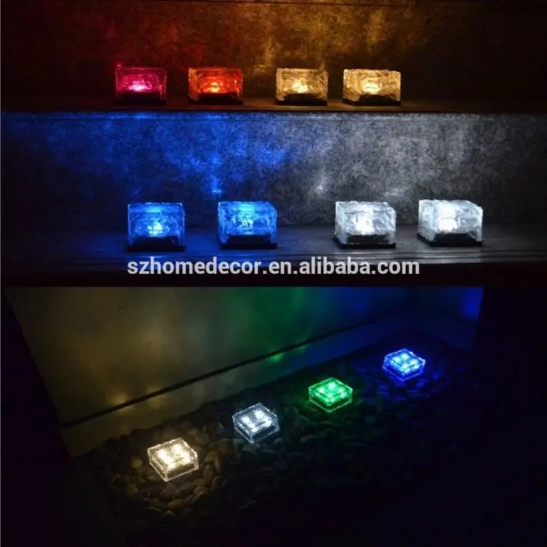 
Ice Rocks Run glass cubes LED Solar Energy Color Changing Decoration Lights For Path and Garden(Multi-color) 