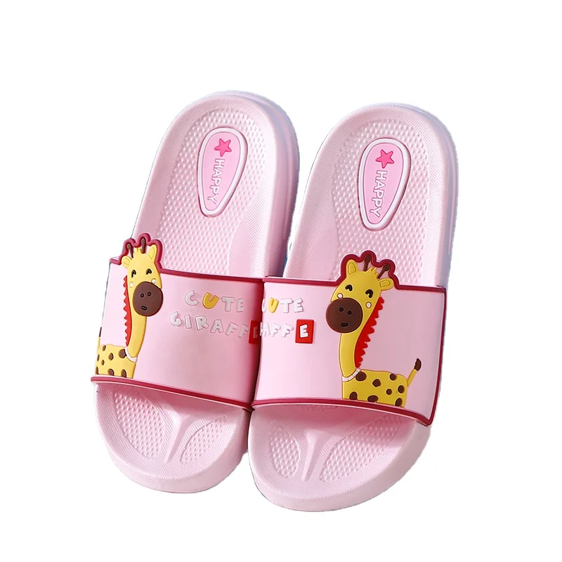 Cute giraffe cartoon animal children slippers indoor and outdoor slippers