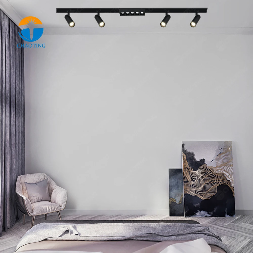 Magnetic Wall Washer Lighting DC 48v Magnet Rail System 7W Ball Pendant Focust Light LED Magnetic Linear Track Spot Grille Light