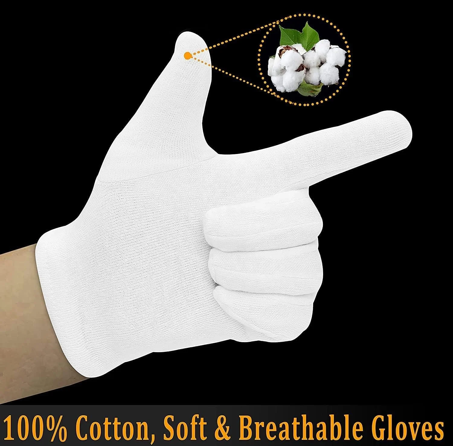 comfortable soft 100% Cotton Glove White Touch Screen Work Gloves Cotton Work