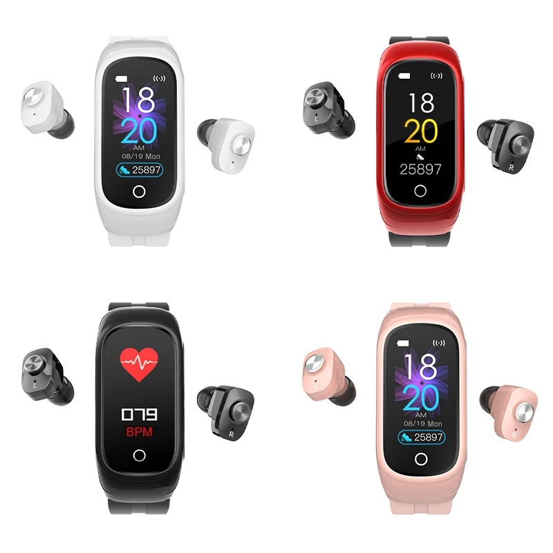 
Health Sport Smartwatch 2 in 1 Smart Watch With TWS Earphones N8 reloj inteligente Watch 