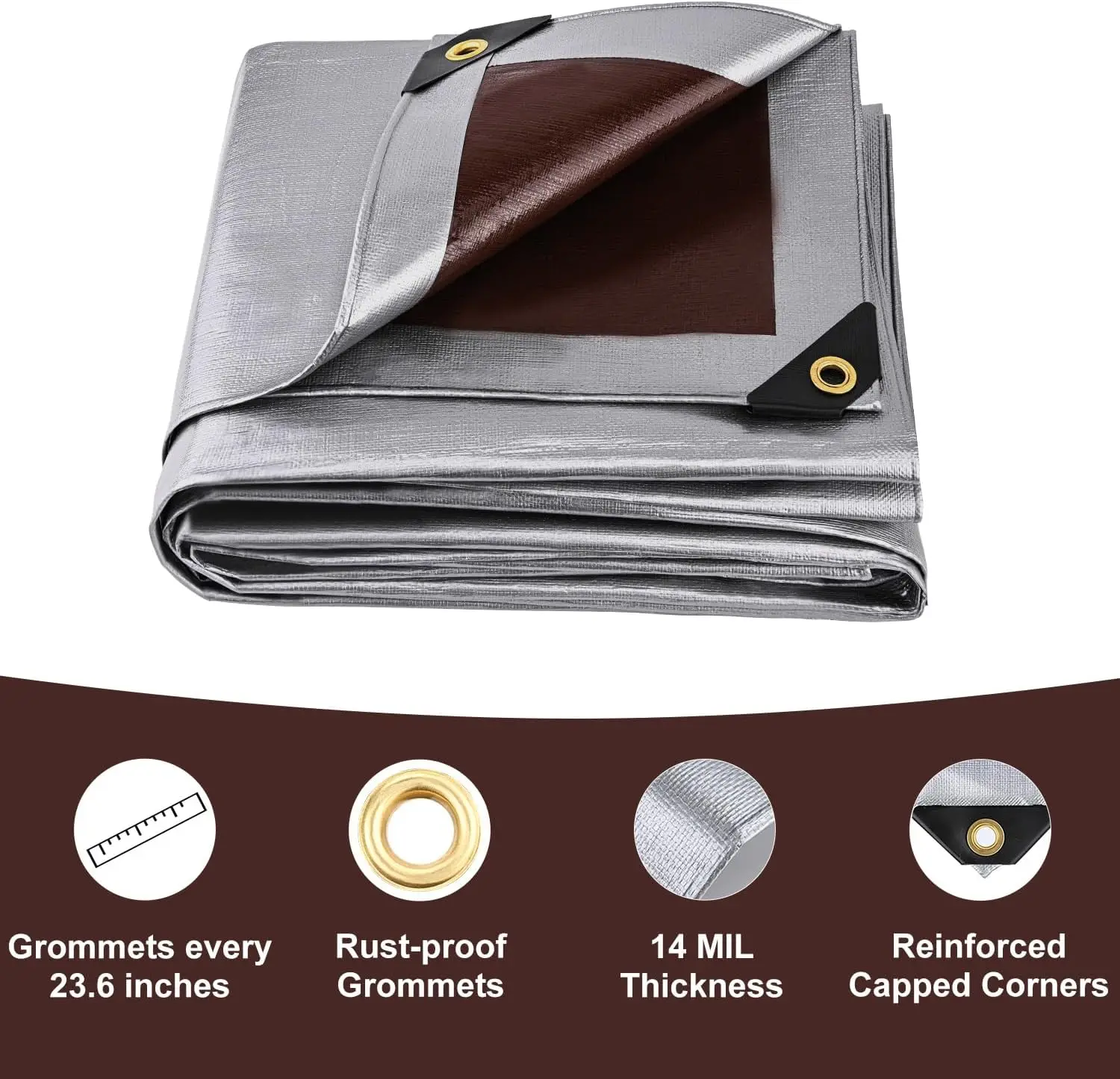 15*30FT 135gsm PE Tarpaulin 100% Waterproof High Quality Truck Cover Roof Tarp For Roofing