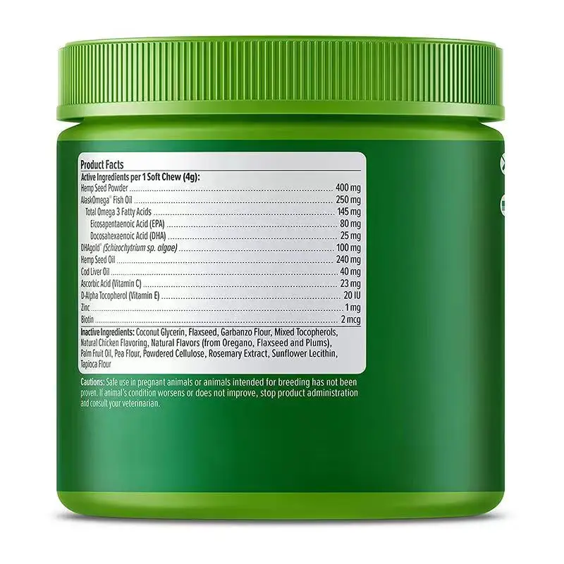 OEM Omega 3 Alaskan Fish Oil Chew Treats for Dogs with Alask  Omega for EPA & DHA Fatty Acids Itch Free Skin Hip & Joint