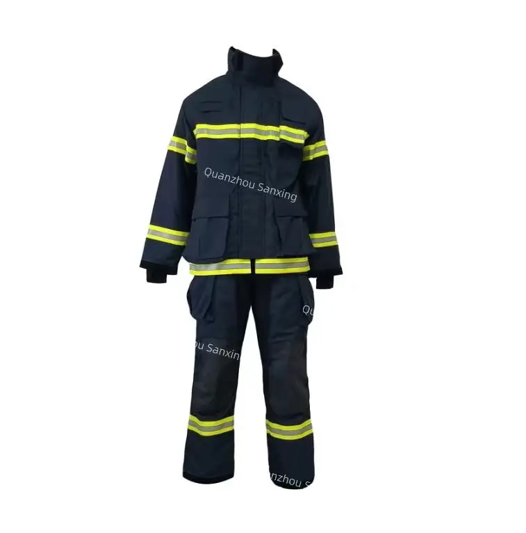 High Quality EN469 Standard Firefighting Uniform Heat Resistant Made from Nomex and Aramid Material