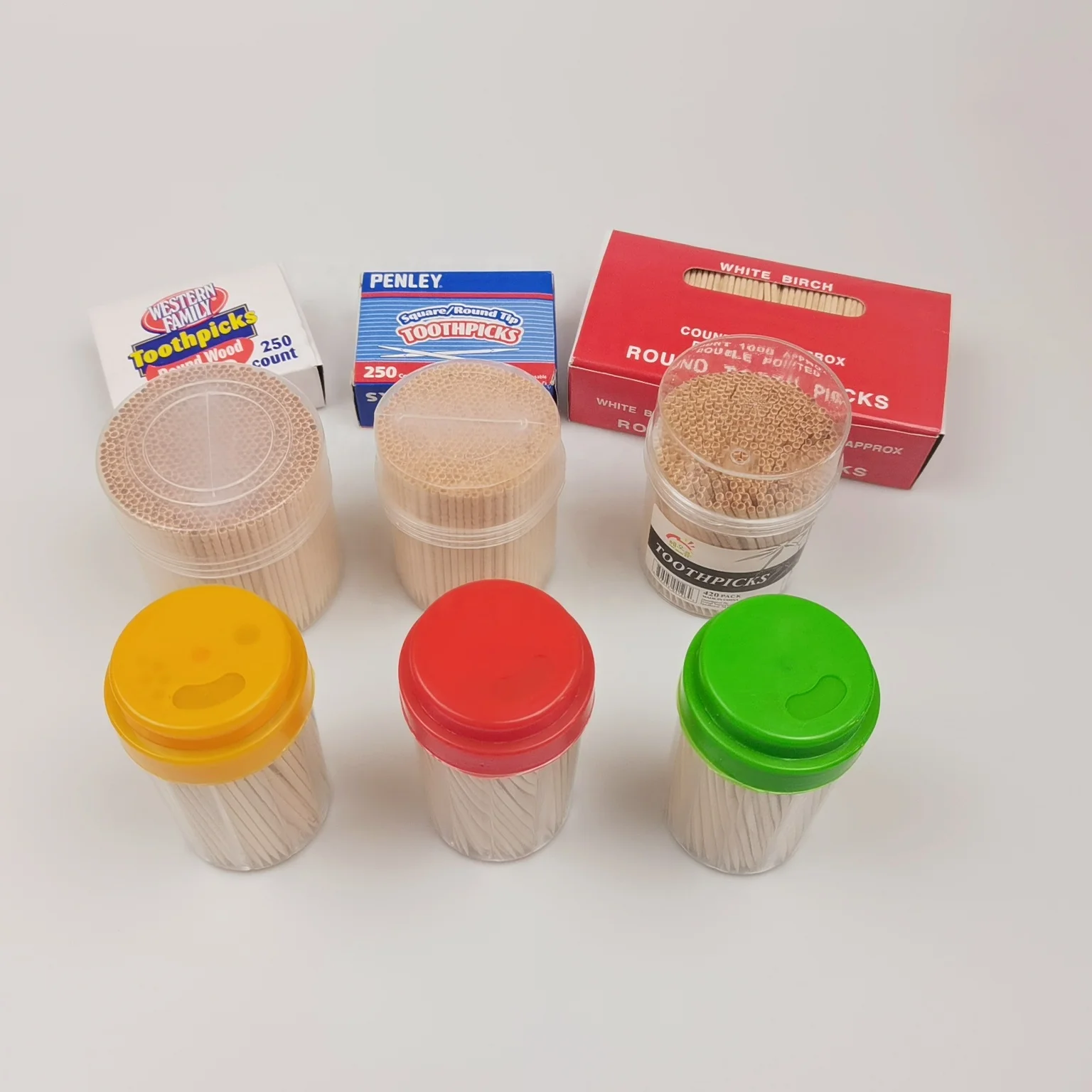 Easy Carry Birch Wood Mint Disposable Wooden Toothpick Double Point Chinese Tooth Cleaning Toothpick