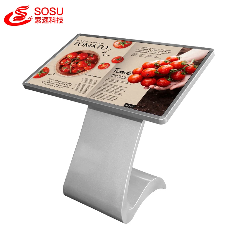 43 55 Inch Horizontal Interactive Digital Touch Kiosk Capacitive Infrared Smart Information Display for Shopping Malls
