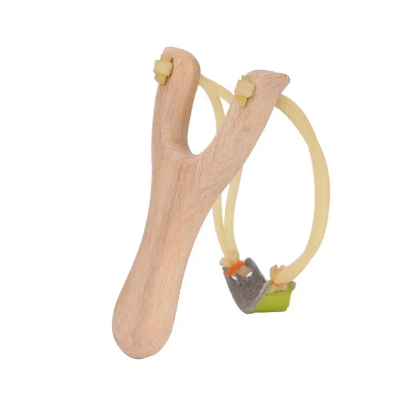 Wooden Material Hunting Slingshot Rubber String Fun Traditional Kid Outdoors Sling Shots Interesting Hunting Props Shooting Toys