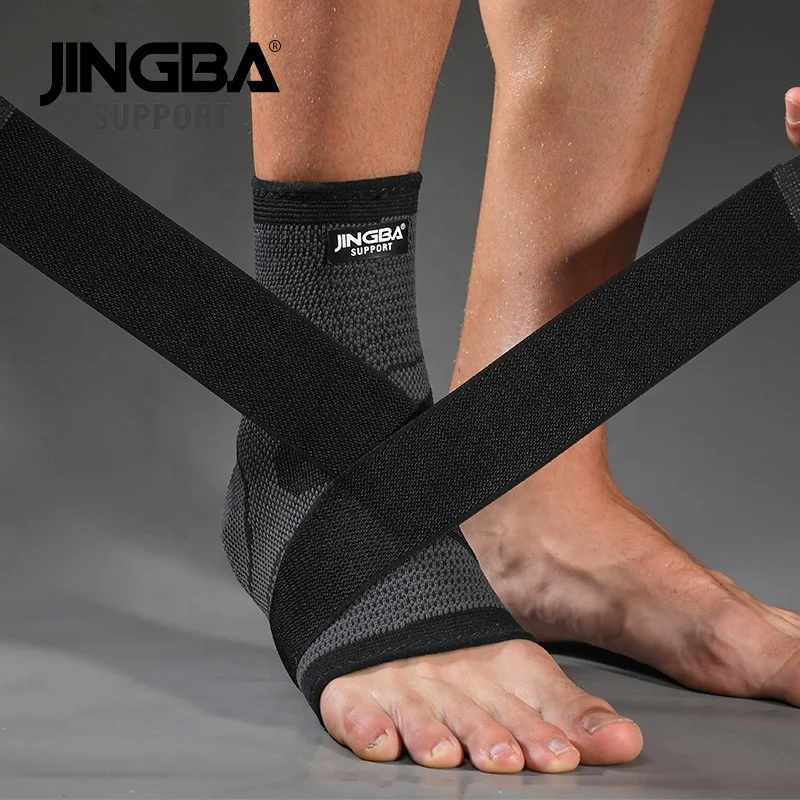 Поддерживающие рукава для лодыжки JINGBA 8047 дышащая Гибкая поддерживающая Лодыжка регулируемая ловушка лодыжек тренировок в