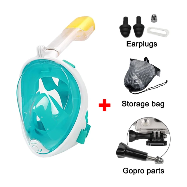  Underwater Scuba Snorkeling Anti Fog Mask Set Diving Full Face Respiratory Masks Safe and Waterproof Swimming