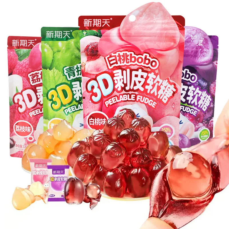 0 Fat 0 Trans Fatty Acids Juice Content Over 50% Soft Candy Mix Fruit Flavor Soft Candy Peelable Sweet Gummy Candy
