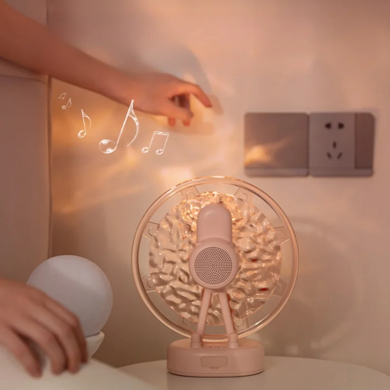 Romantic Ferris Wheel Sleep Aid Music Speaker Lamp 2000mAh Rechargeable Water Ripple Projector Night Light Mini Speaker Lamp
