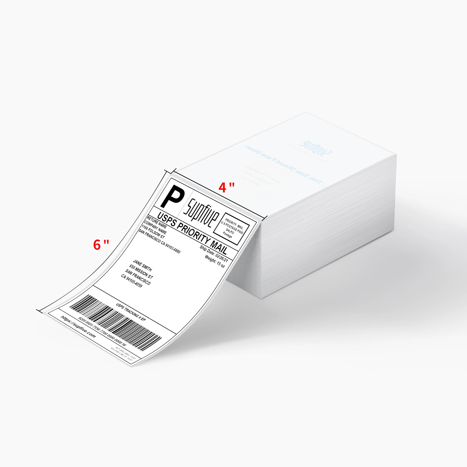 Factory Custom Pack of 500 4x6 Thermal Labels Fanfold Perforated and Strong Adhesive Direct Thermal Shipping Labels