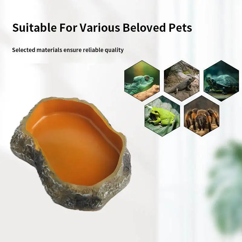 Durable Reptile Breeding Resin Water Bowl Lizard Breeding Box Landscaping Bowl Pet Bowls