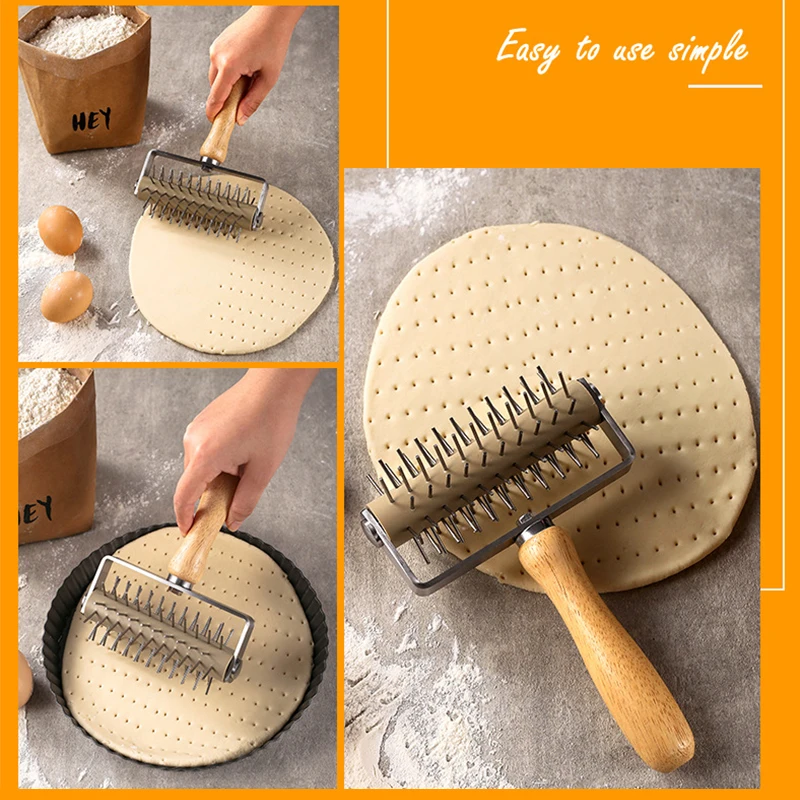 Baking Tool Pizza Pie Dough Docker Pizza Hole Puncher Cake Pie Pizza Dough Roller Needle Docker