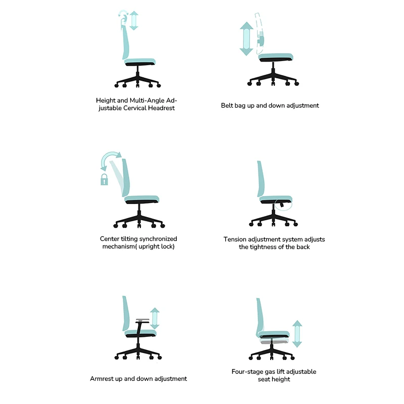 Stylish Modern Lift Executive Swivel Mesh Chair with Adjustable Headrest for Home Work Foshan Computer Conference Office Chair